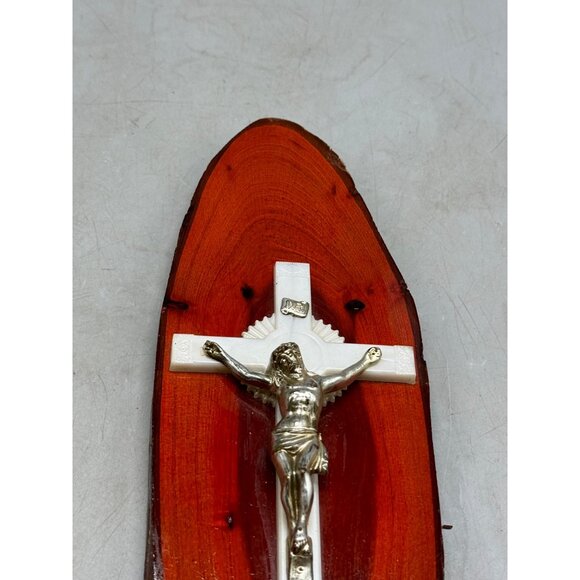 Wooden Crucifix Cross Wall Hanging Jesus On Cross Religious Symbol INRI READ - Picture 8 of 9